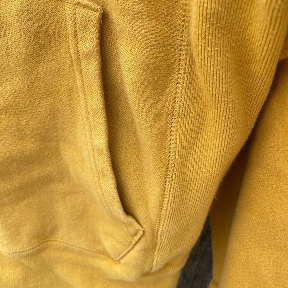 Women's Champion Sweatshirt Yellow Spell-Out Triple S Cotton Reverse Weave - Picture 4 of 12